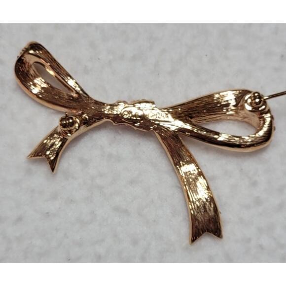 Vtg Signed KJL Kenneth Jay Lane Pink Pave Rhinestone Ribbon Bow Brooch 2 3/4" - Picture 7 of 7
